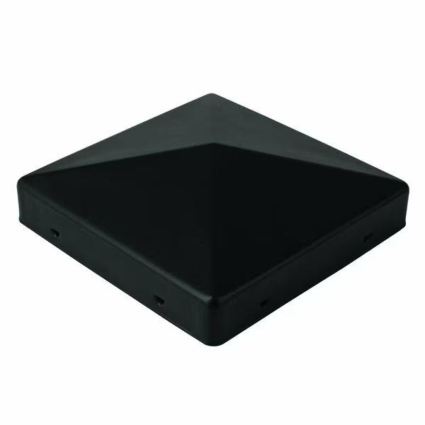 6in x 6in BLACK EAZY-CAP PATENTED PYRAMID USA POST CAPS, Nuvo Iron, Mfr#: US-PCP12BLK